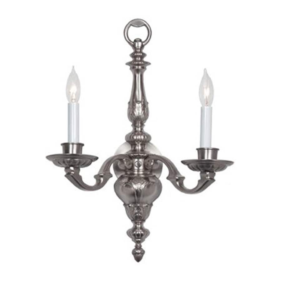 JVI Designs 17-in W 2-Light Pewter Candle Wall Sconce at Lowes.com