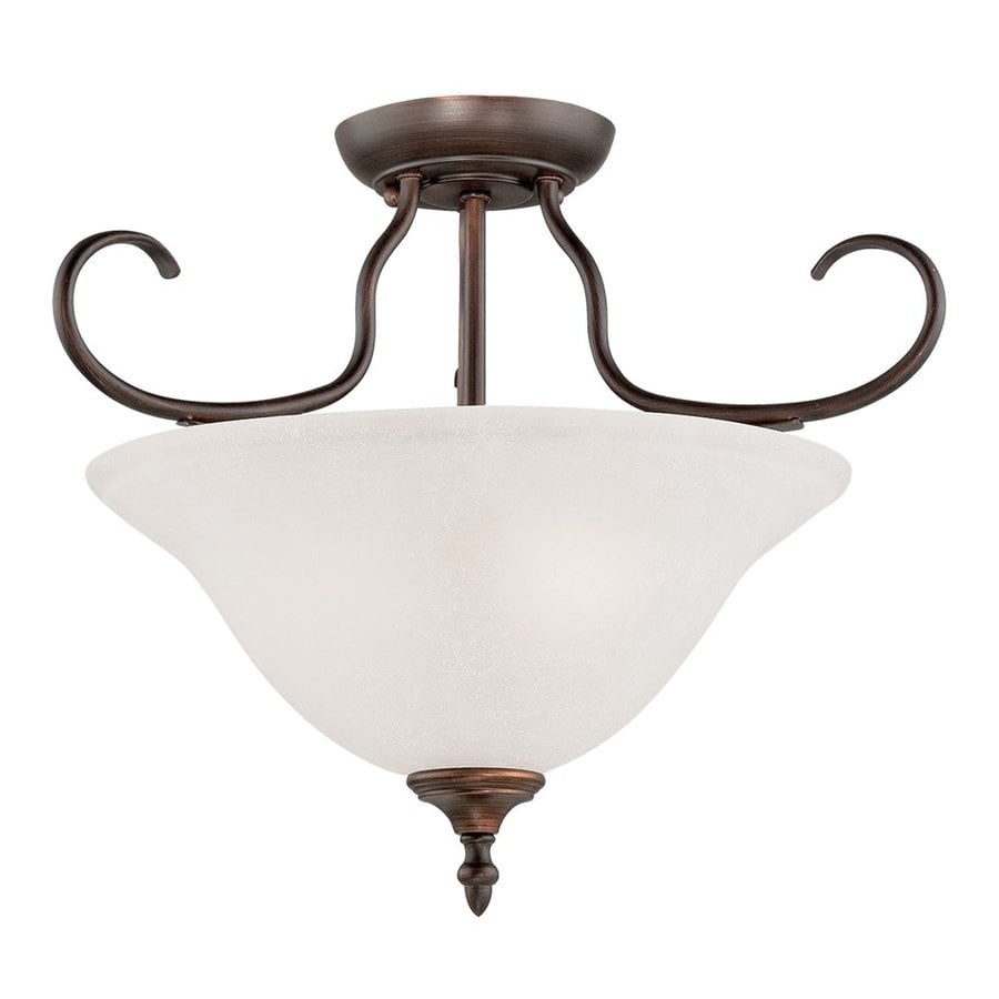 Millennium Lighting Cleveland 11-in W Rubbed bronze Frosted Glass Semi ...