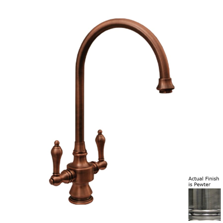 Whitehaus Collection Vintage Iii Pewter 2 Handle Deck Mount Whitehaus Collection Vintage Iii Pewter 2 Handle Deck Mount High Arc Kitchen Faucet