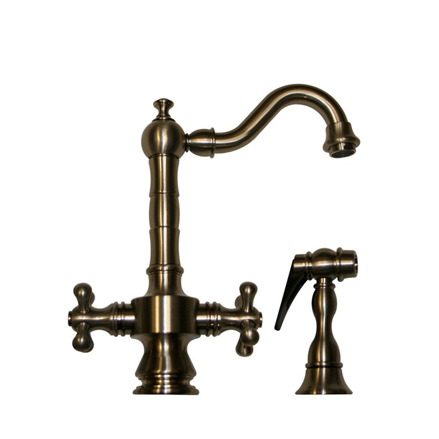 Whitehaus Collection Vintage III Pewter 2-Handle Deck Mount High-arc ...