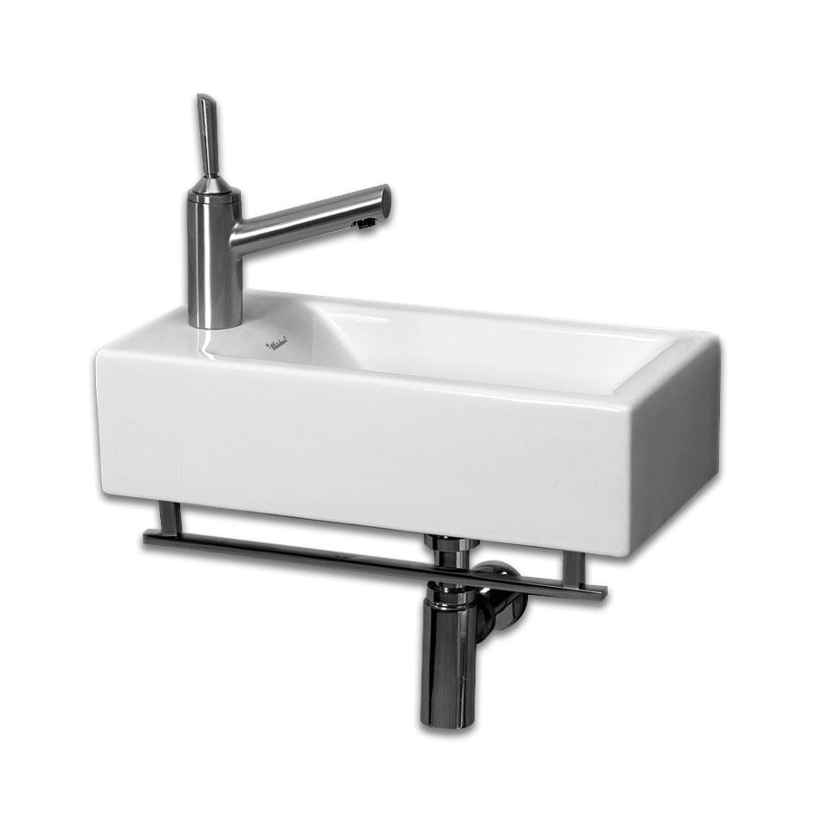 Whitehaus Collection Isabella White Wall-Mount Rectangular Bathroom ...