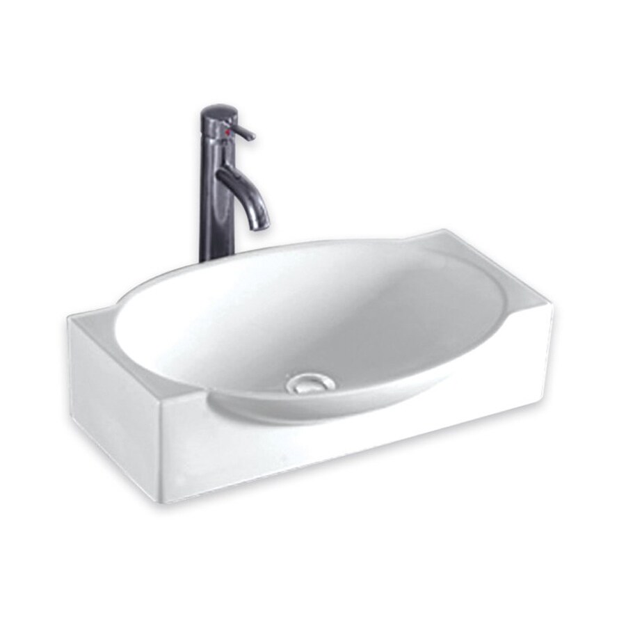 Whitehaus Collection Isabella White Vitreous China Oval Vessel Whitehaus Collection Isabella White Vitreous China Oval Vessel Sink