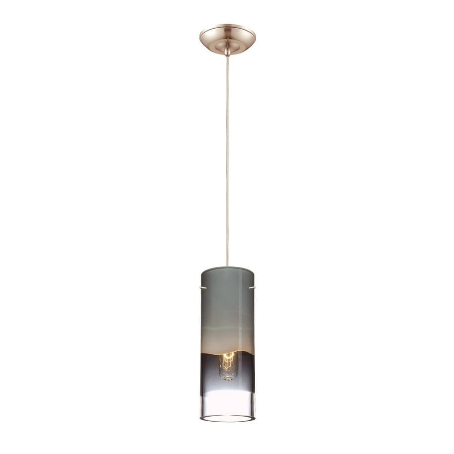 Philips Crete 3.63-in Satin Nickel Mini Tinted Glass Cylinder Pendant ...