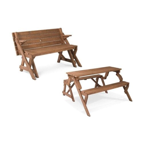 Leisure Season 4-ft 7-in Brown Wood Rectangle Picnic Table 