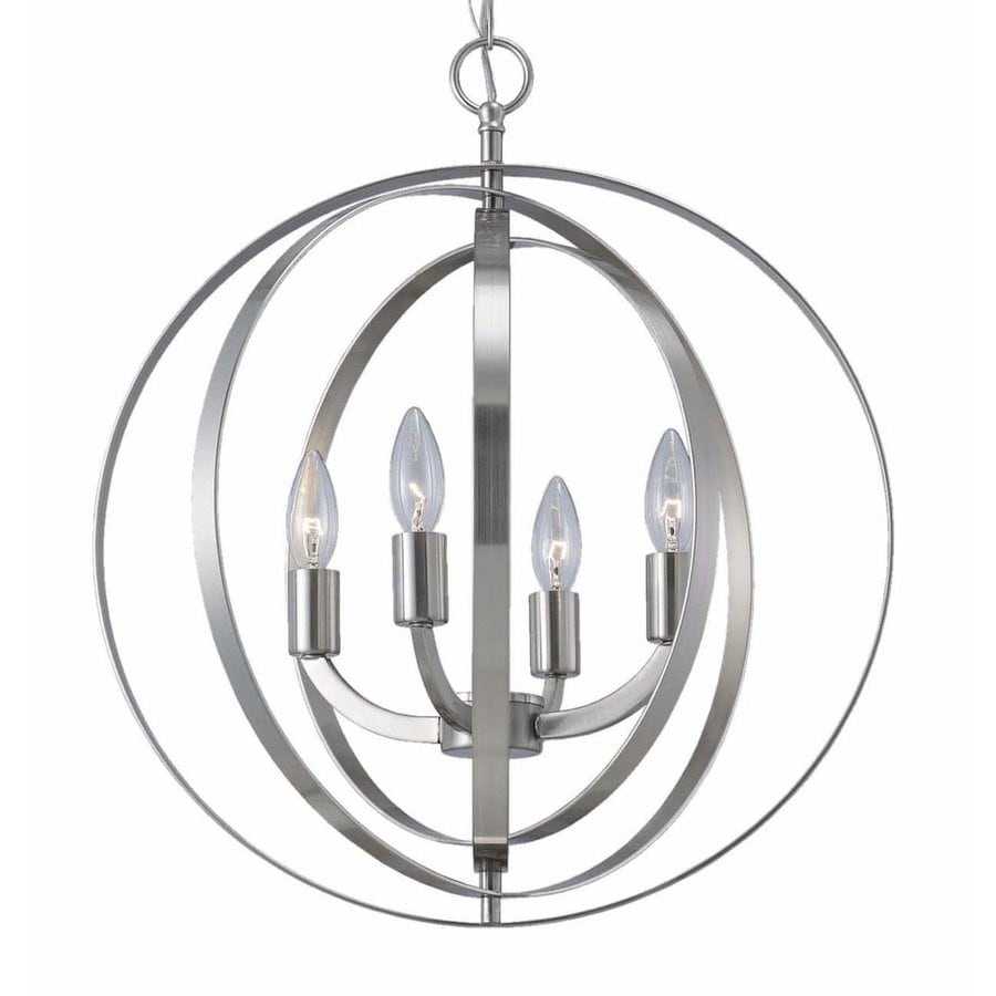 Satin Nickel Orb Chandelier Designs Canarm Meridian 18 In Brushed Nickel Single Orb