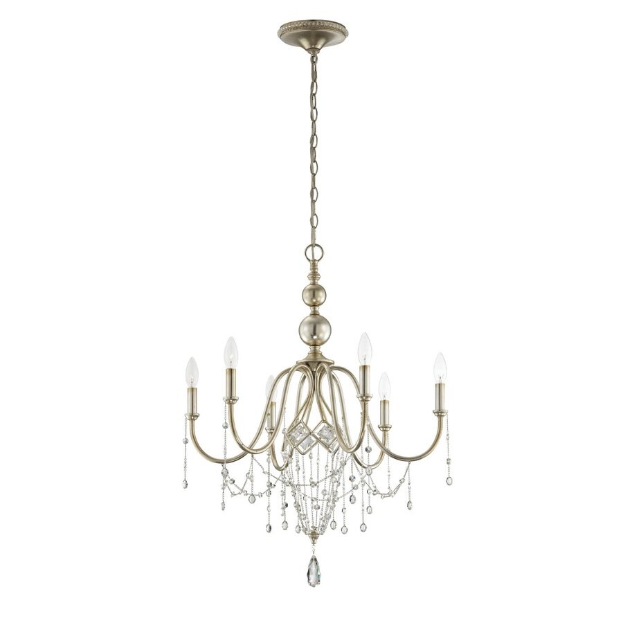 Eurofase Collana 6 Light Silver Leaf Chandelier At Com