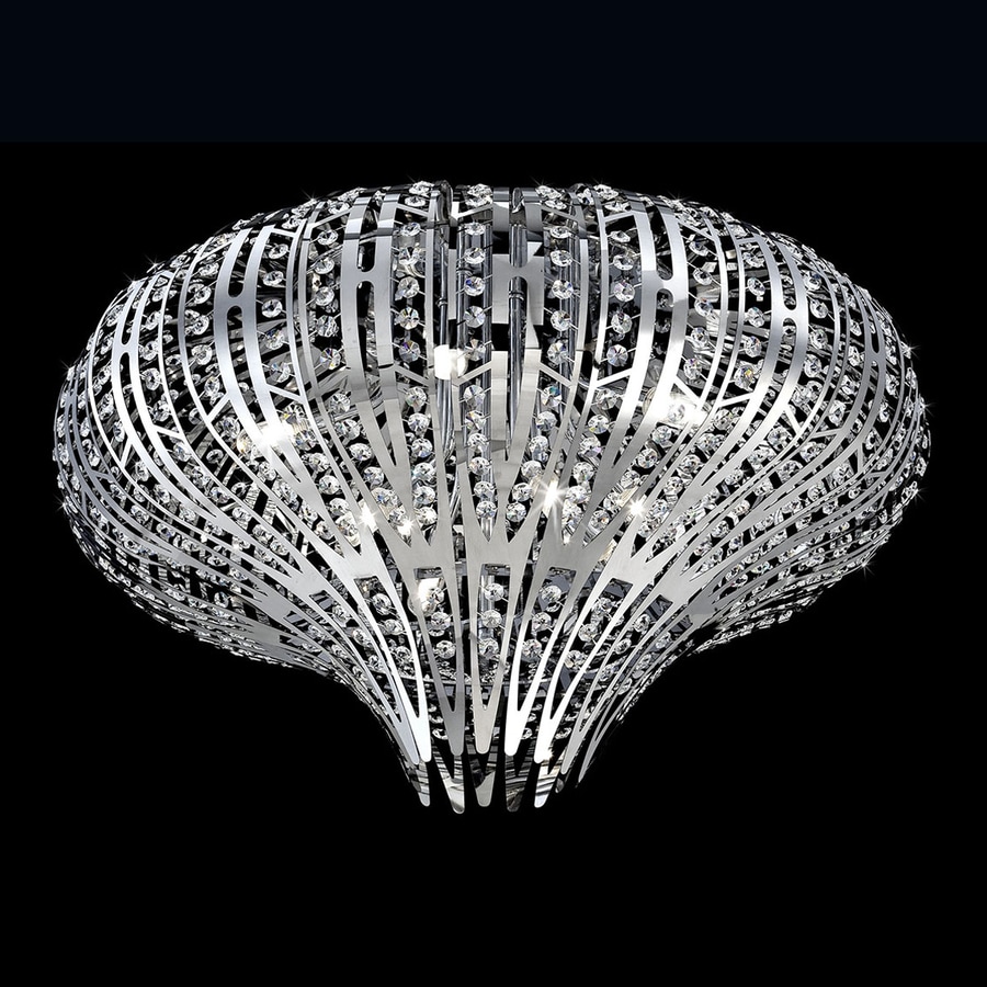 Eurofase Monica 27 In W Chrome Crystal Flush Mount Light At Eurofase Monica 27 In W Chrome Crystal Flush Mount Light