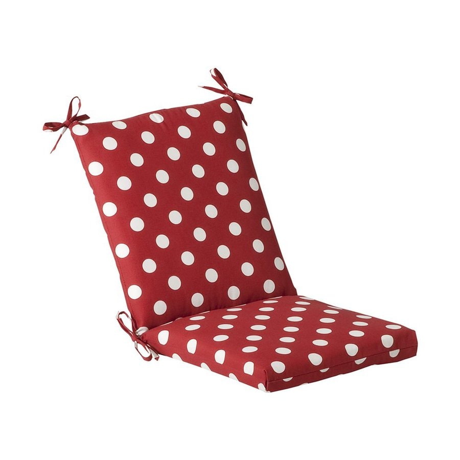 Pillow Perfect Sunbrella 1 Piece Red Patio Chair Cushion At