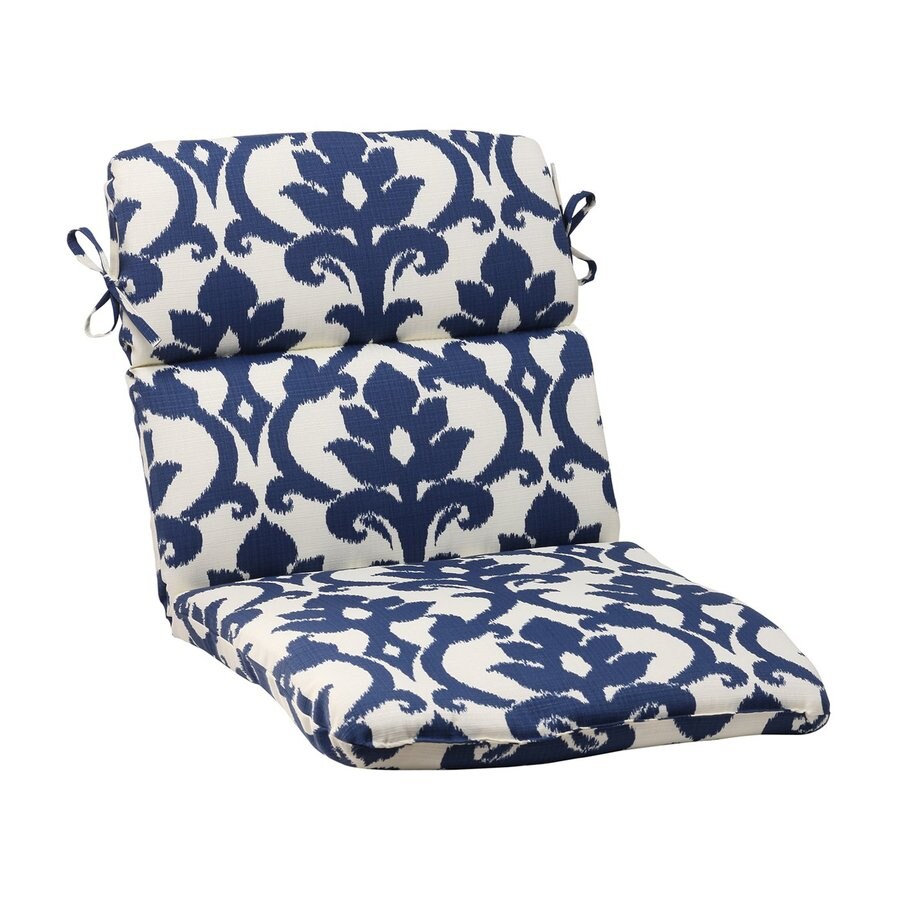 Pillow Perfect 1Piece Navy Patio Chair Cushion in the Patio Furniture