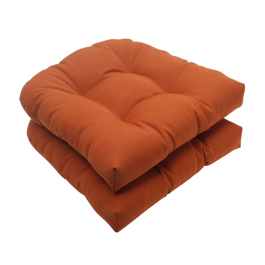 Pillow Perfect 2-Piece Burnt Orange Seat Pad Cushion at Lowes.com