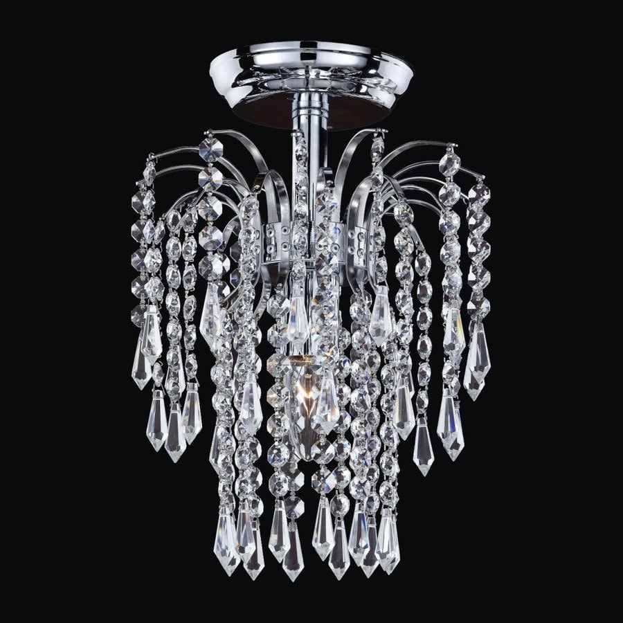 Shop Glow Lighting Cascade 9-in W Silver Pearl Crystal-style Semi-flush 