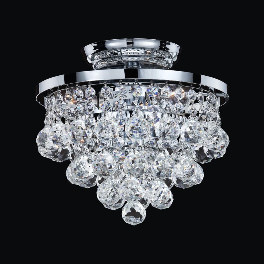 Glow Lighting Vista 10-in W Silver pearl Crystal Semi-Flush Mount Light ...