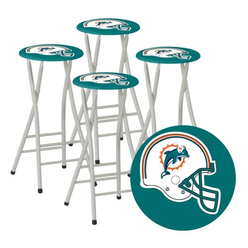 Best of Times Set of 4 Miami Dolphins 30in Bar Stools in the Bar