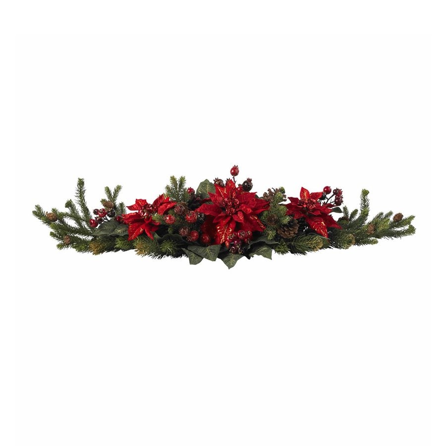 Shop Nearly Natural Poinsettia Centerpiece at Lowes.com