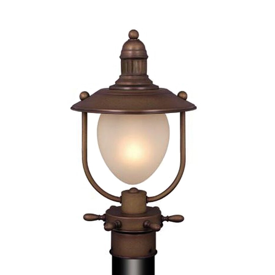 Cascadia Nautical 11in H Antique Red Copper Post Light at