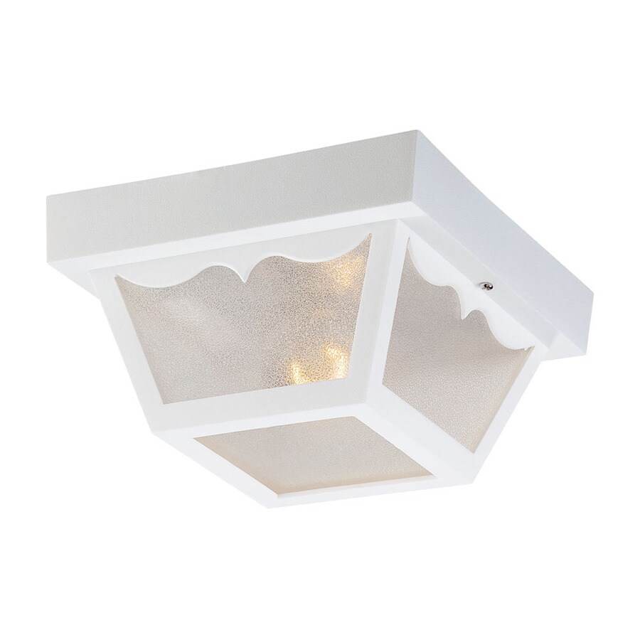 Acclaim Lighting Durex 8in W White Outdoor Flush Mount Light at
