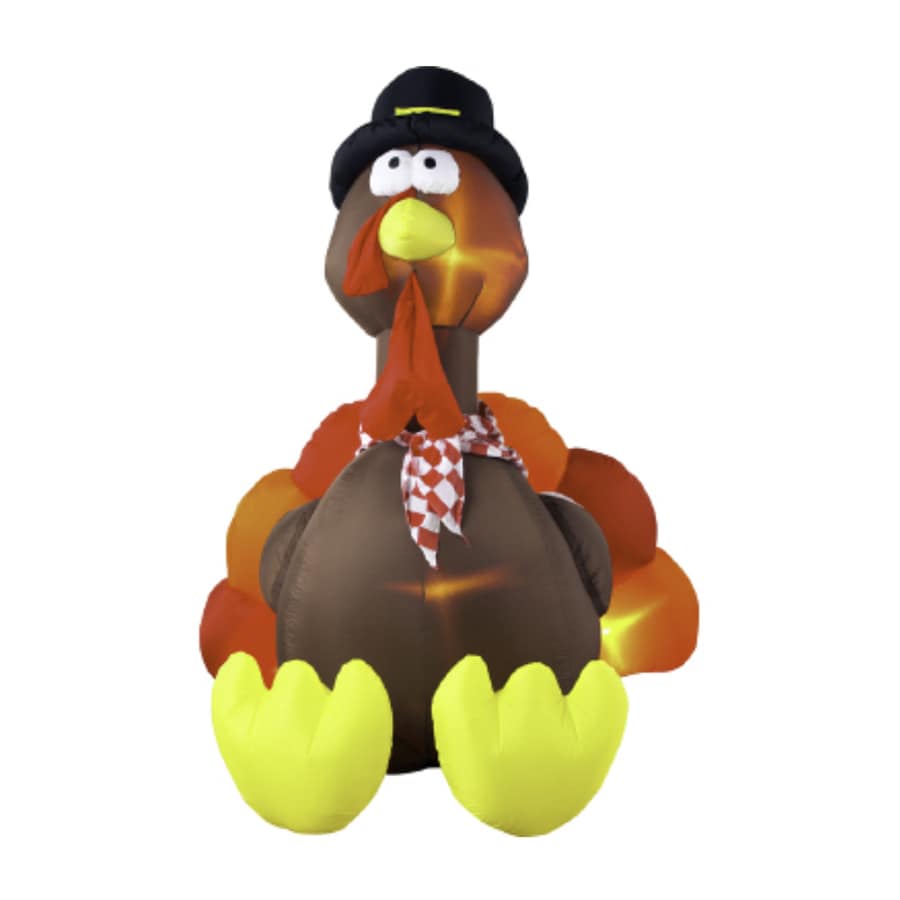 Gemmy 6.23-ft x 5.25-ft Lighted Turkey Thanksgiving Inflatable at Lowes.com