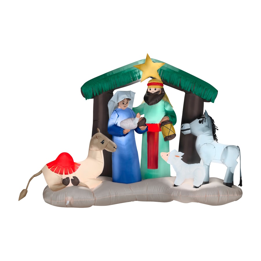 Gemmy 4.72ft Lighted Nativity Christmas Inflatable at