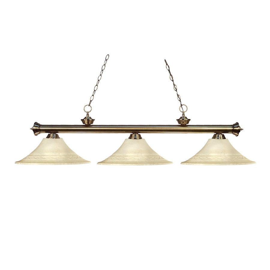 Z-Lite Riviera 16-in W 3-Light Antique Brass Kitchen Island Light with ...
