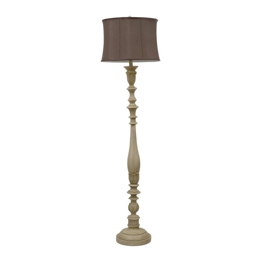 Shop Decor Therapy 62.5-in Antique Ivory 3-way Floor Lamp with Fabric