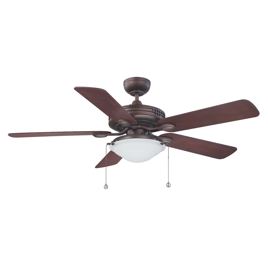 Kendal Lighting Builder's Choice 52 in Oil Brushed Bronze Downrod Mount Indoor Ceiling Fan with Light Kit (5 Blade)