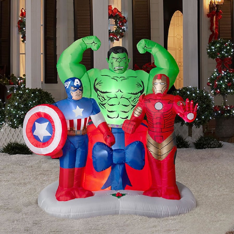 6.004ft x 3.51ft Lighted Marvel Avengers Christmas Inflatable at