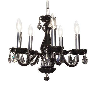 Classic Lighting Monaco 5-Light Black Transitional Crystal Candle Chandelier Classic Lighting Monaco 5-Light Black Transitional Crystal Candle Chandelier