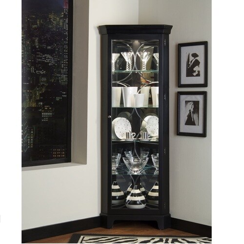 Pulaski Oxford Black Wood Curio at