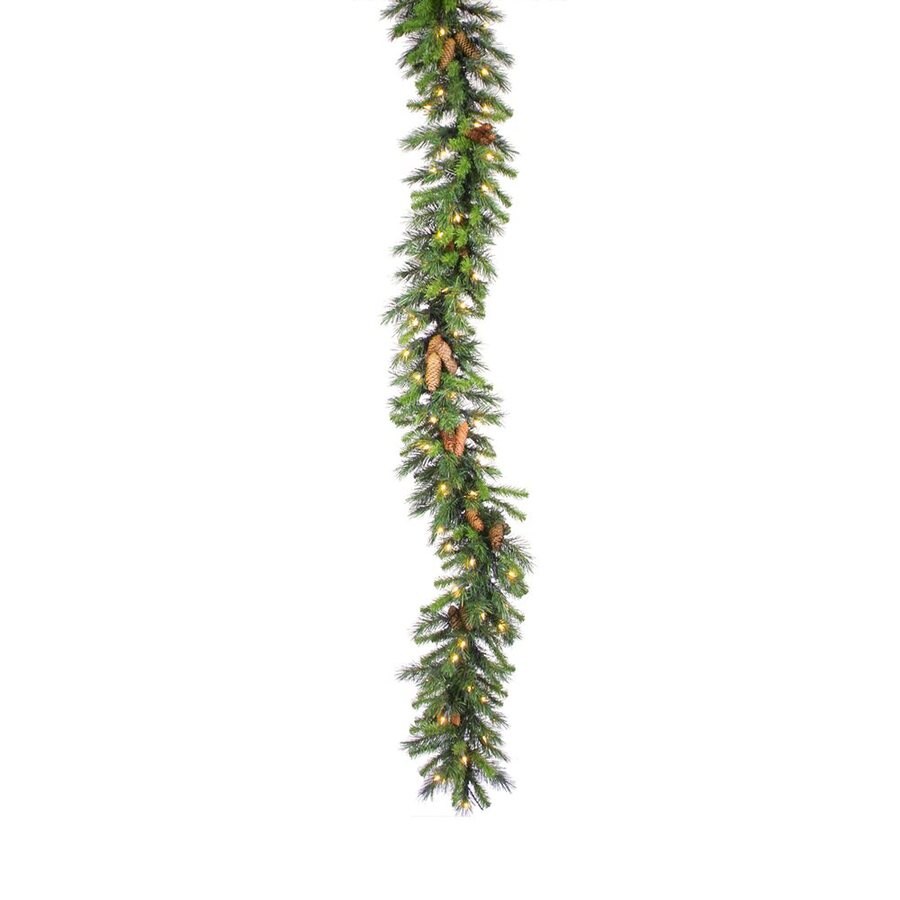 shop vickerman pre lit 9 ft l pine garland with white shop vickerman pre lit 9 ft l pine garland with white