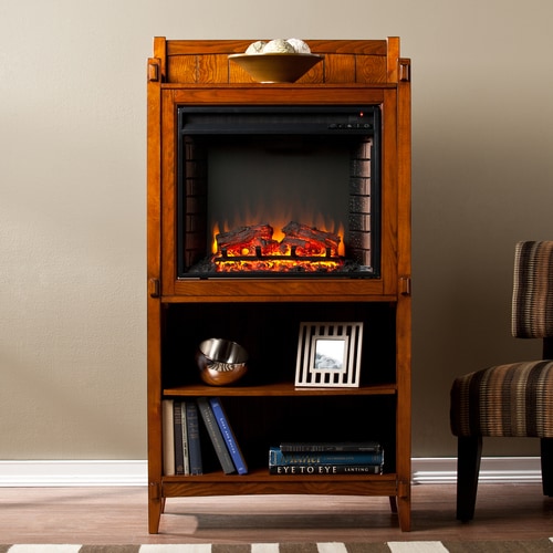 Boston Loft Furnishings 30.5-in W 4700-BTU Mission Oak ... on Electric Fireplace Stores Near Me id=47516