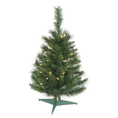 Vickerman 2-ft Pre-lit Imperial Pine Artificial Christmas Tree with 35 ...