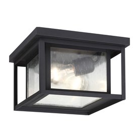 Outdoor Flush Mount Lights At Lowes Sea Gull Lighting Hunnington 16 25 In W Black Outdoor Flush Mount Light