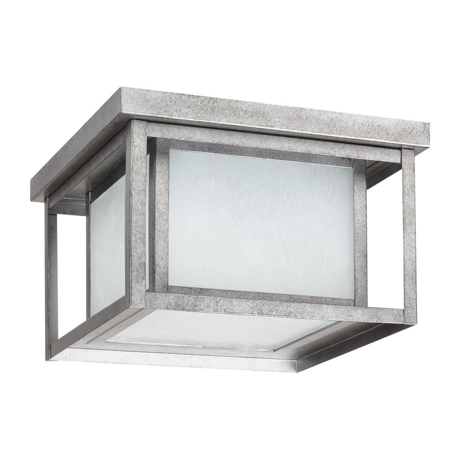 Hunnington Weathered Pewter Outdoor Flush-mount Light Flush Mount Light ...