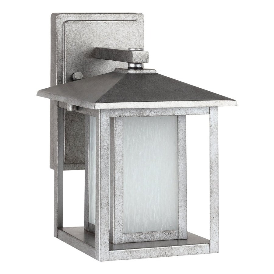 Shop Sea Gull Lighting Hunnington 11-in H Weathered Pewter Outdoor Wall Light ENERGY STAR at ...