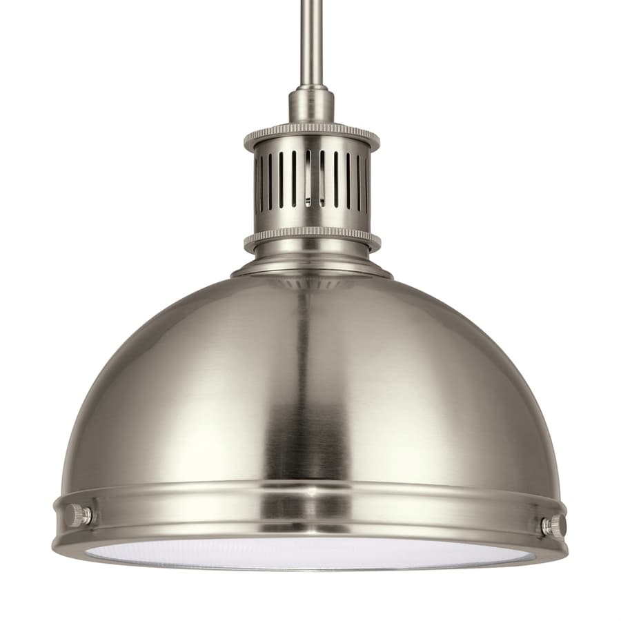 Sea Gull Lighting Pratt Street Brushed Nickel Mini Modern Textured Sea Gull Lighting Pratt Street Brushed Nickel Mini Modern Textured Glass Warehouse Pendant