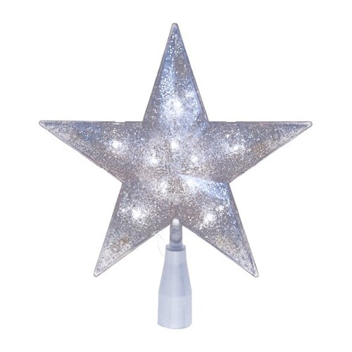 Christmas Central Plastic Star Christmas Tree Topper with Clear ...