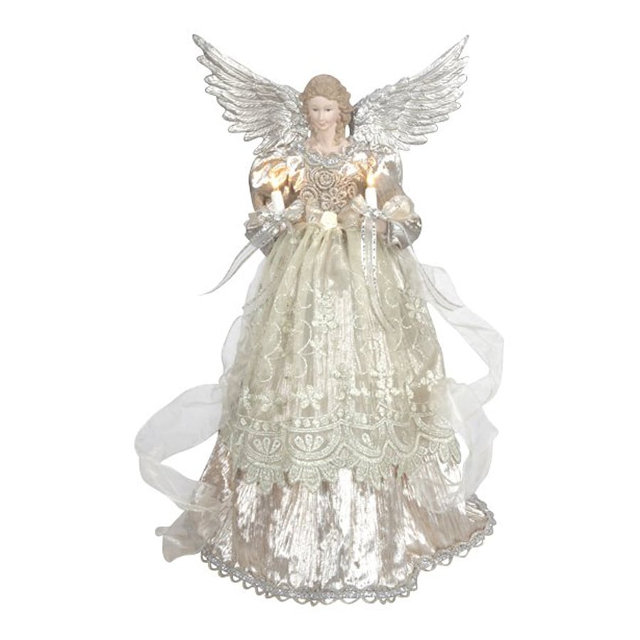Christmas Central Fabric Angel Christmas Tree Topper with Clear