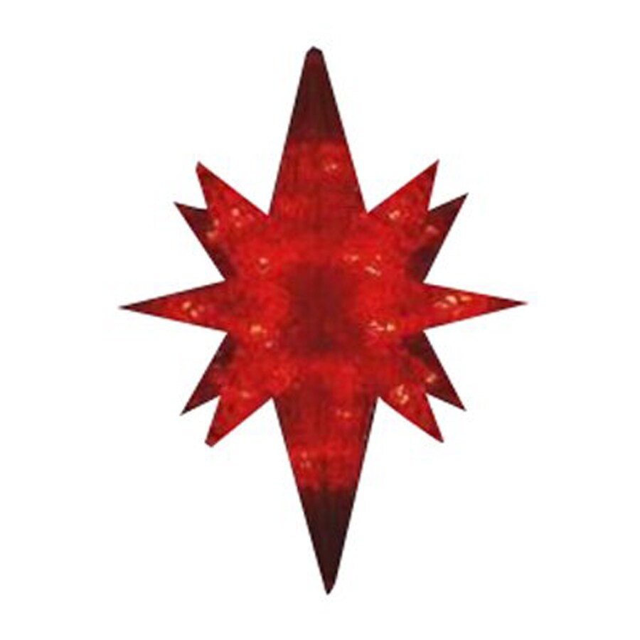 Christmas Central Lighted Star Outdoor Christmas Decoration with Red