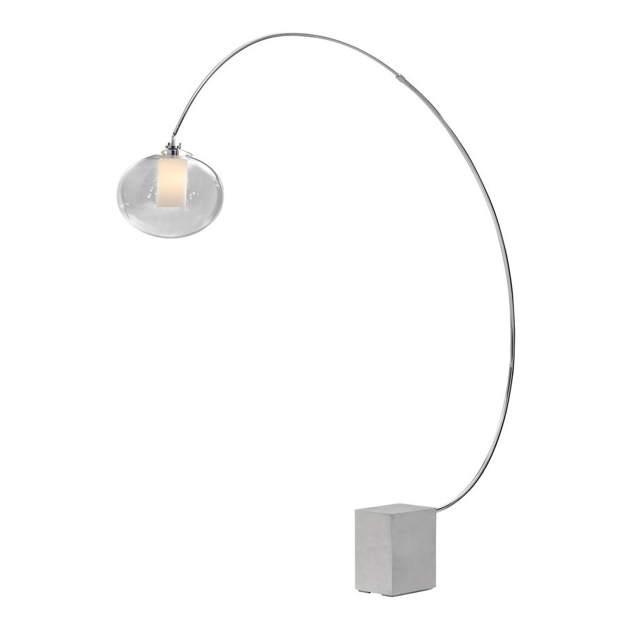 Zuo Modern Plasma 93 9 In Chrome Indoor Floor Lamp With Glass Shade