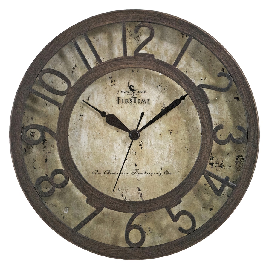 Firstime Raised Number Analog Round Indoor Wall Standard Clock At