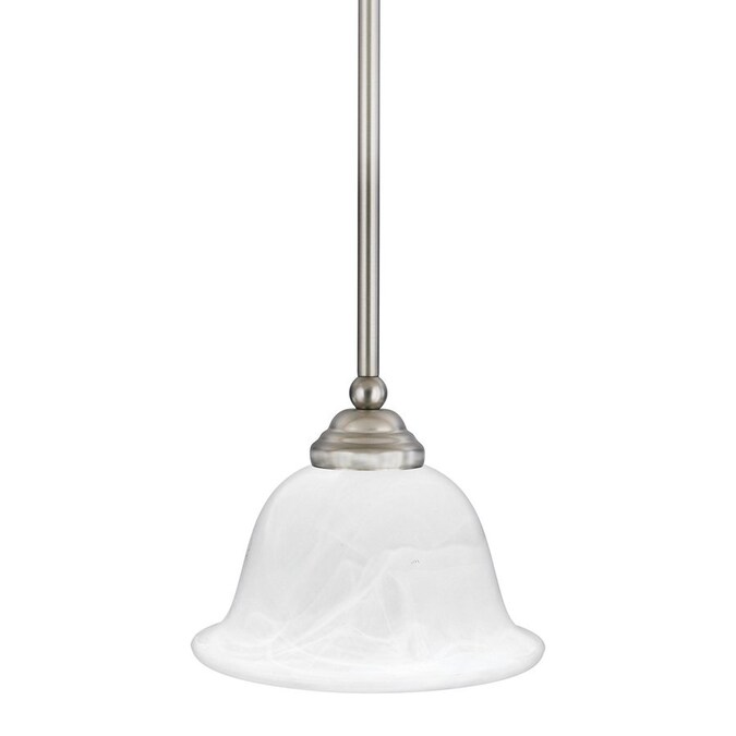Cascadia Lighting Delray 7 75 In Empire Silver Mini Marbleized Glass Bell Pendant The Department At Com - Silver Bell Pendant Light
