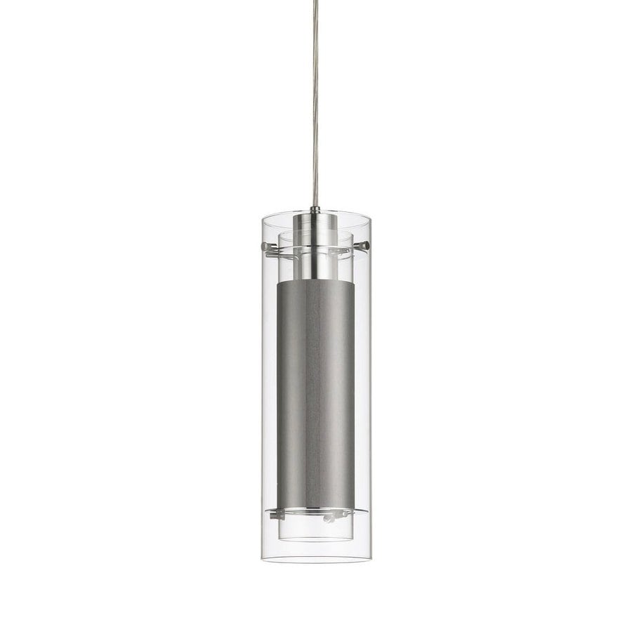 Dainolite Lighting Polished Chrome Mini Modern Clear Glass Cylinder Pendant At