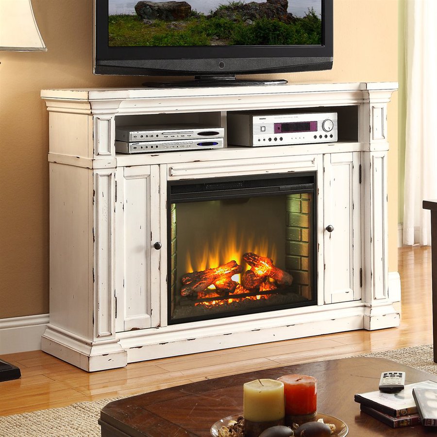 Shop Legends Furniture 58in W Rustic White Fanforced Electric Fireplace at Lowes.com