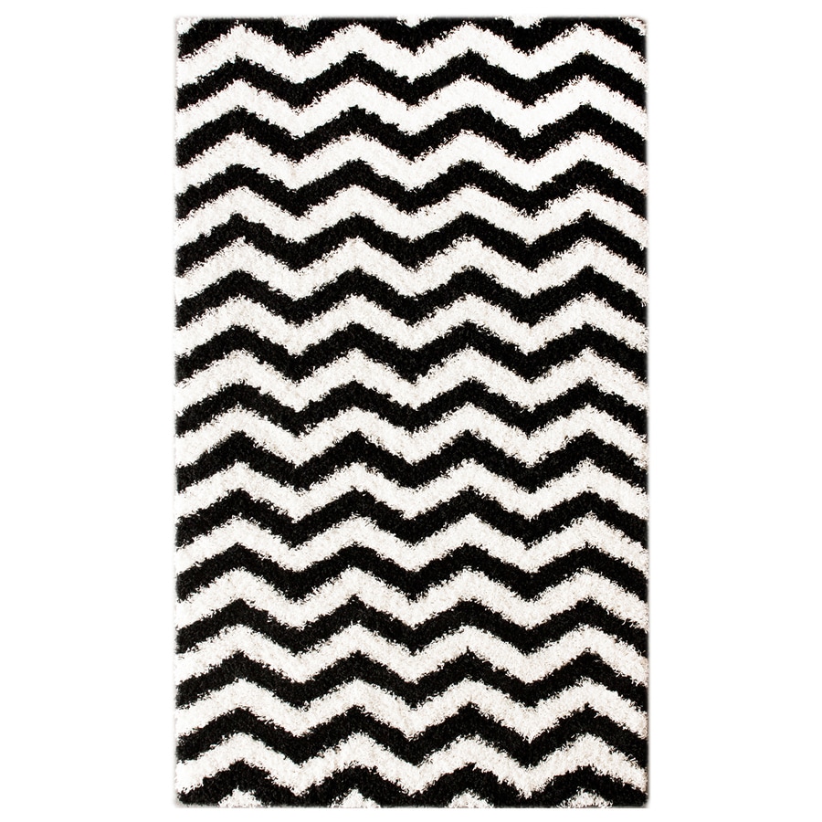 Shop nuLOOM Black/White Rectangular Indoor Shag Area Rug (Common: 5 x 8 ...