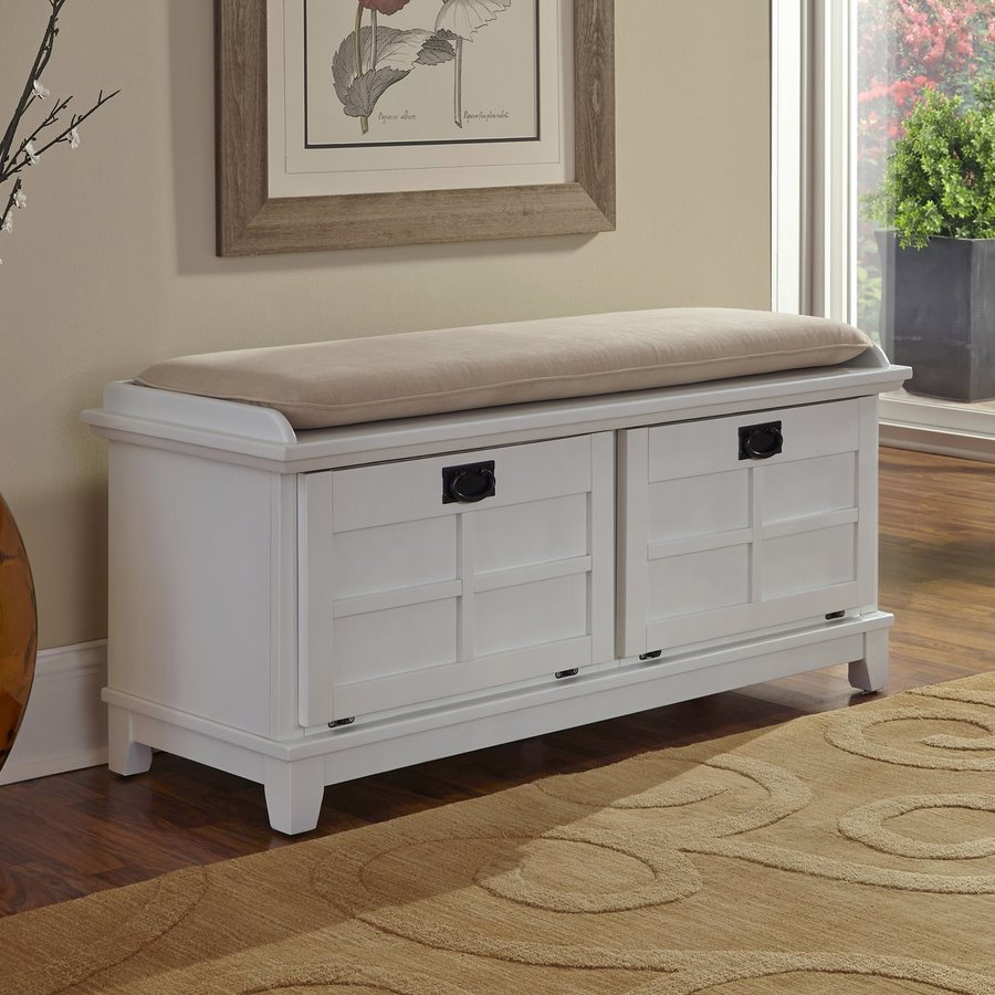 Home Styles Arts And Crafts Mission Shaker White Storage Bench At Lowes Com   50301559 