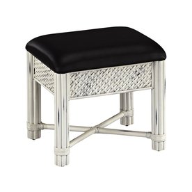 Makeup Vanity Stools At Lowes Home Styles 18 75 In H Rubbed White Black Rectangular Makeup Vanity Stool