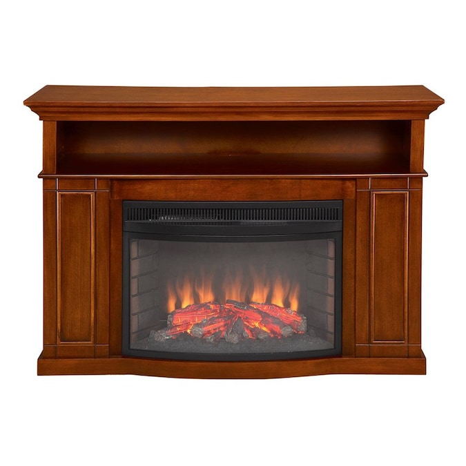 Muskoka 47 In W Btu Burnished Pecan Wood Flat Wall Electric Fireplace With Thermostat And Remote Control The Fireplaces Department At Com Electric Fireplaces, Flat Wall Fireplace