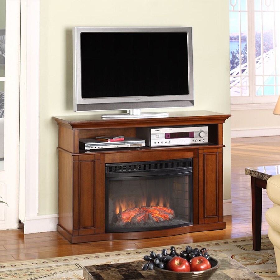 Muskoka 47-in W-Btu Burnished Pecan Wood Flat Wall Electric Fireplace ...