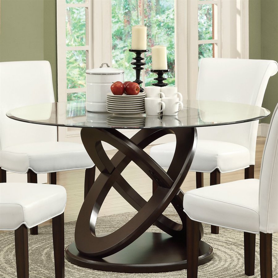 Shop Monarch Specialties Clear Tempered Glass Round Table ...