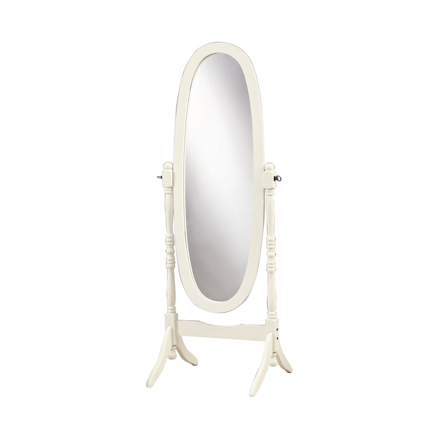 Shop Monarch Specialties Antique White Oval Floor Mirror at Lowes.com